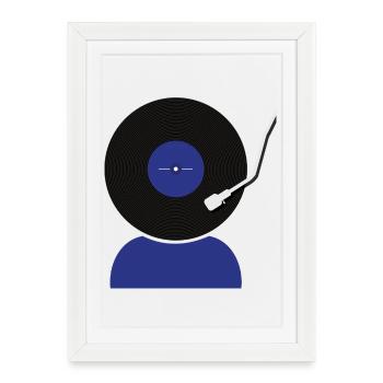 Tête de disque vinyle - Affiche encadrée (27 × 37 cm) - blanc - Devant
