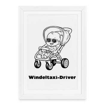 Chauffeur de Taxi Couche - Affiche encadrée (27 × 37 cm) - blanc - Devant