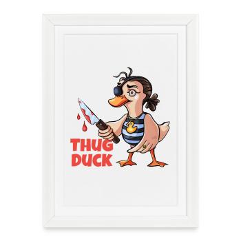 Thug Duck holding a Knife Meme - Framed poster (27 × 37 cm) - white - Front