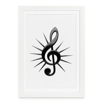 Notes noires avec des rayons - Affiche encadrée (27 × 37 cm) - blanc - Devant