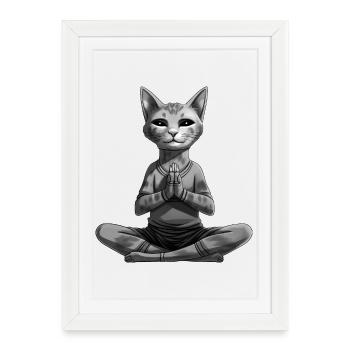 Cat Yoga - Framed poster (27 × 37 cm) - white - Front