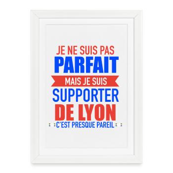 Cadeau Supporter Lyon Foot Lyonnais - Affiche encadrée (27 × 37 cm) - blanc - Devant