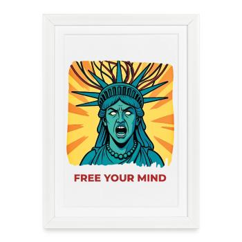 FREE YOUR MIND #3 - freedom & rights - Affiche encadrée (27 × 37 cm) - blanc - Devant