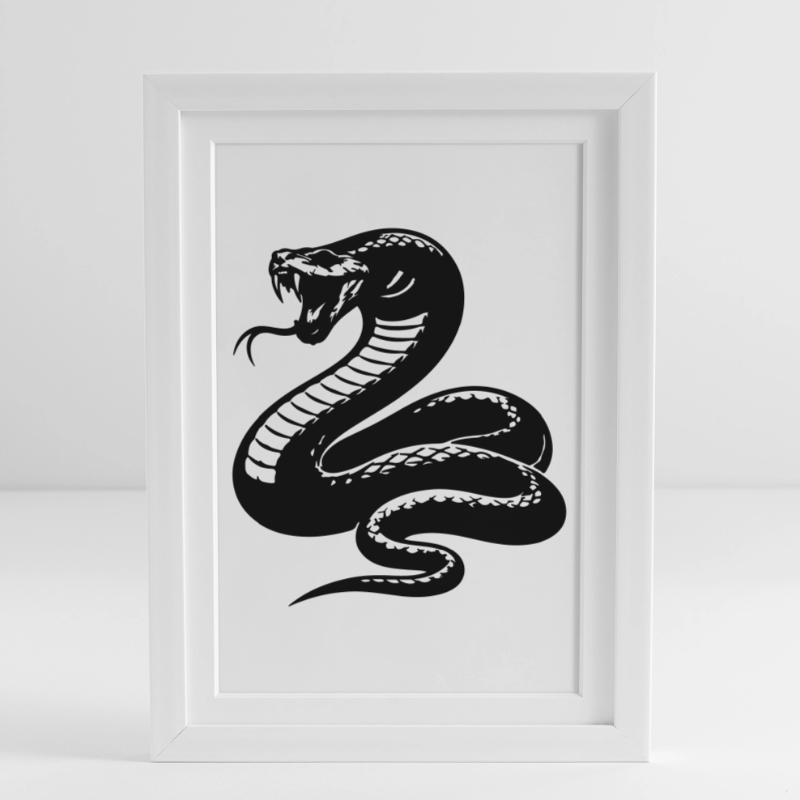 Snake Python Silhouette Framed poster (27 × 37 cm)