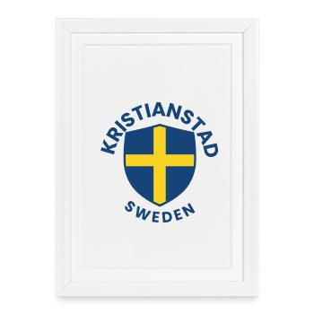 Kristianstad Shield with Golden Cross - Framed poster (27 × 37 cm) - white - Front