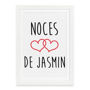 Anniversaire Mariage - Noces de Jasmin (66 ans) - Affiche encadrée (27 × 37 cm) - blanc - Devant