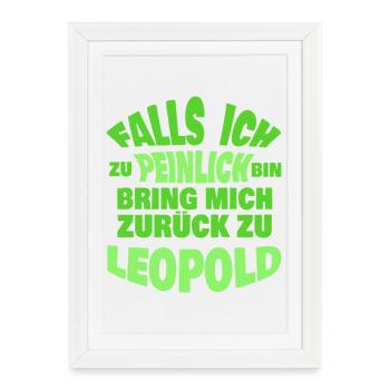 Enterrement de vie de garçon Léopold - Affiche encadrée (27 × 37 cm) - blanc - Devant