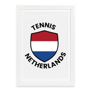 Tennis Netherlands Shield - Framed poster (27 × 37 cm) - white - Front