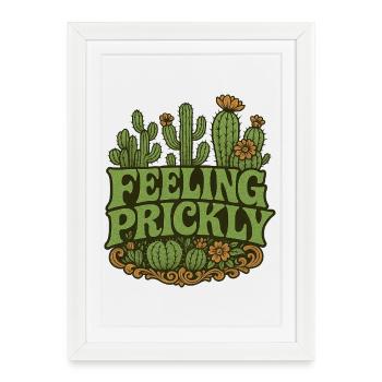 Fierté des cactus : se sentir piquant - Affiche encadrée (27 × 37 cm) - blanc - Devant