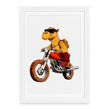 Camel Motorcyclist - Framed poster (27 × 37 cm) - white - Front