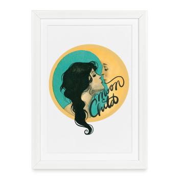 Étreinte au clair de lune - Affiche encadrée (27 × 37 cm) - blanc - Devant