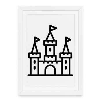 château - Affiche encadrée (27 × 37 cm) - blanc - Devant