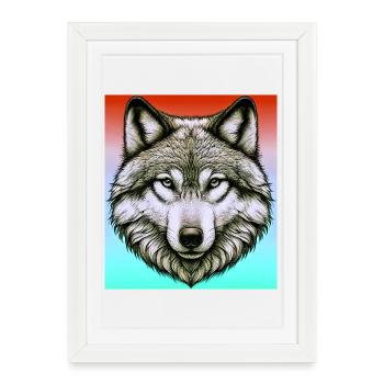 Wolf - Framed poster (27 × 37 cm) - white - Front