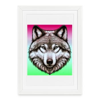 Wolf - Framed poster (27 × 37 cm) - white - Front