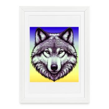 Wolf - Framed poster (27 × 37 cm) - white - Front