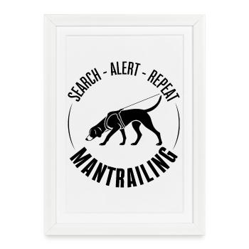 Chien de chasse de roue Foxhound Chiens de recherche sportive Wilsigns - Affiche encadrée (27 × 37 cm) - blanc - Devant