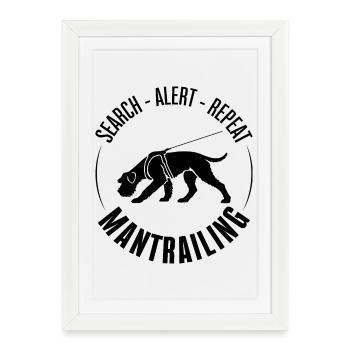 Schnauzer géant Chien de chasse de sport Chien de sport - Affiche encadrée (27 × 37 cm) - blanc - Devant