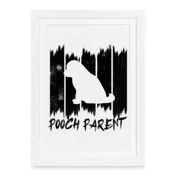 Parent chien - Affiche encadrée (27 × 37 cm) - blanc - Devant