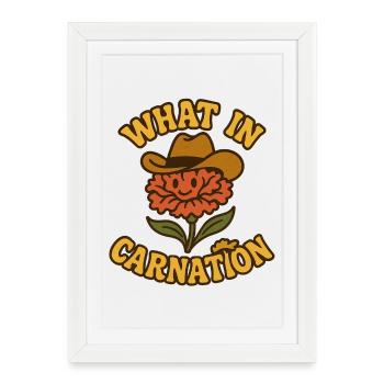 What in Carnation Cartoon Flower - Framed poster (27 × 37 cm) - white - Front