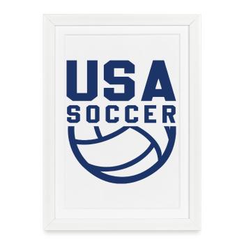 USA Soccer - Framed poster (27 × 37 cm) - white - Front