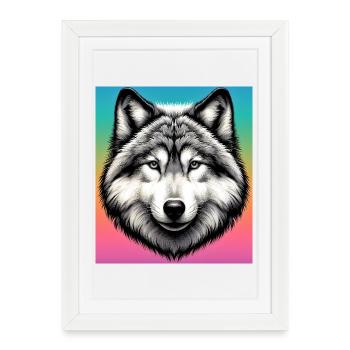 Wolf - Framed poster (27 × 37 cm) - white - Front