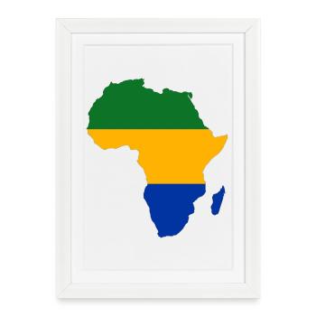 Gabon_Flagge_Afrika - Affiche encadrée (27 × 37 cm) - blanc - Devant