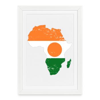 Niger_Flagge_Afrika_used - Affiche encadrée (27 × 37 cm) - blanc - Devant