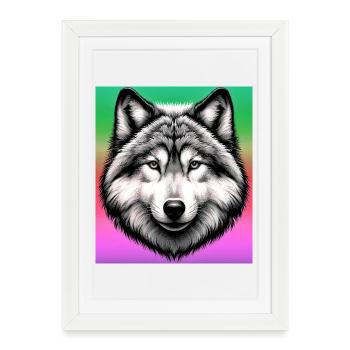 Wolf - Framed poster (27 × 37 cm) - white - Front