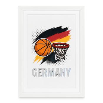 Germany Basketball Flag Style - Framed poster (27 × 37 cm) - white - Front