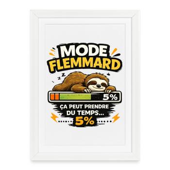 Mode Flemmard: Paresseux en Progression - Affiche encadrée (27 × 37 cm) - blanc - Devant