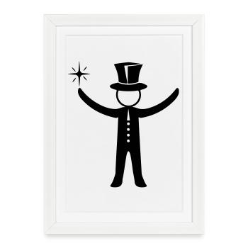 Magicien Sorcier - Affiche encadrée (27 × 37 cm) - blanc - Devant