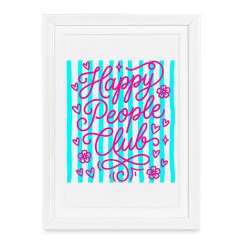 Club des Gens Heureux - Affiche encadrée (27 × 37 cm) - blanc - Devant