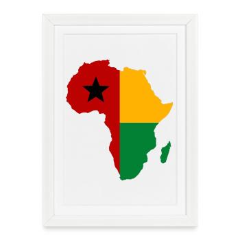 Guinée Bissau_Flagge_Afrika_used - Affiche encadrée (27 × 37 cm) - blanc - Devant