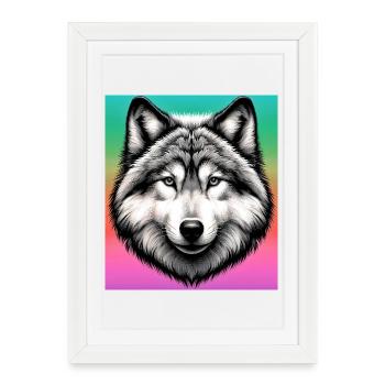 Wolf - Framed poster (27 × 37 cm) - white - Front