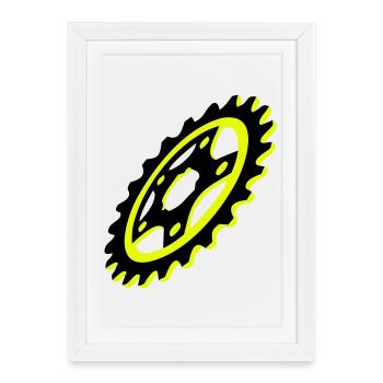 Graphique de plateau de vélo - Affiche encadrée (27 × 37 cm) - blanc - Devant