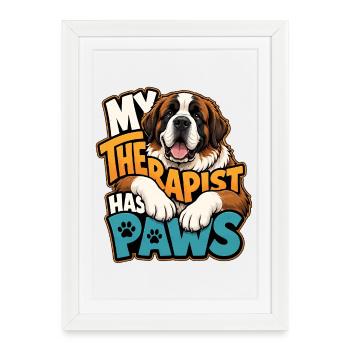 Saint Bernard - Framed poster (27 × 37 cm) - white - Front