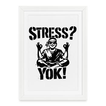 Stress? Yok! | Turkish Stencil Streetwear Desig - Framed poster (27 × 37 cm) - white - Front