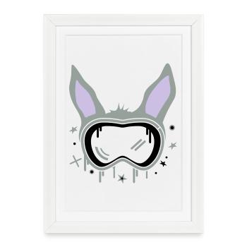 Ski Bunny - Affiche encadrée (27 × 37 cm) - blanc - Devant