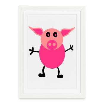 porcs mâles - Affiche encadrée (27 × 37 cm) - blanc - Devant