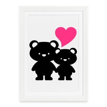teddy in love - love teddys / teddies - Framed poster (27 × 37 cm) - white - Front