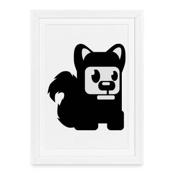 hund fuchs wolf - Affiche encadrée (27 × 37 cm) - blanc - Devant