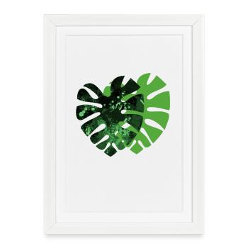 Plante Monstera - Affiche encadrée (27 × 37 cm) - blanc - Devant