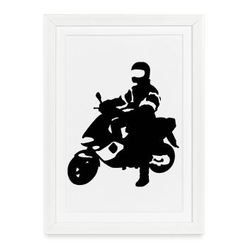Scooter - Affiche encadrée (27 × 37 cm) - blanc - Devant