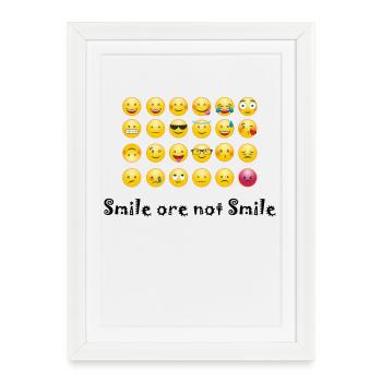 Smiley - Affiche encadrée (27 × 37 cm) - blanc - Devant