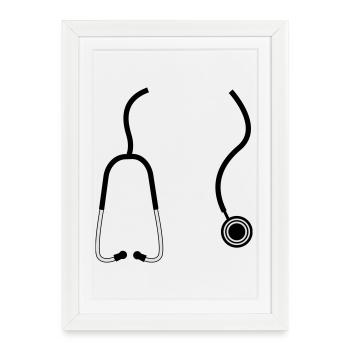 médecin docteur - Affiche encadrée (27 × 37 cm) - blanc - Devant