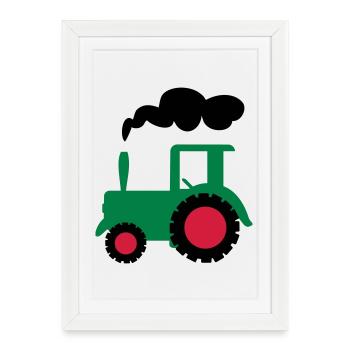 tractor - Framed poster (27 × 37 cm) - white - Front