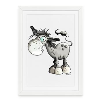 Funny Donkey - Framed poster (27 × 37 cm) - white - Front