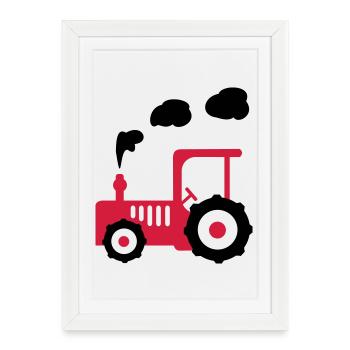tractor - Framed poster (27 × 37 cm) - white - Front