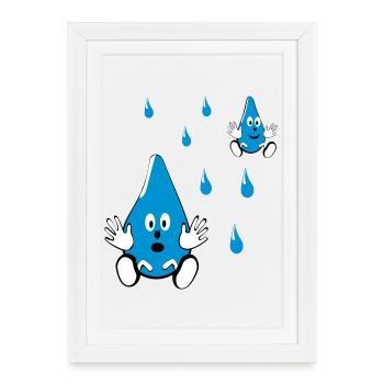 Petits amis goutte d’eau - Affiche encadrée (27 × 37 cm) - blanc - Devant