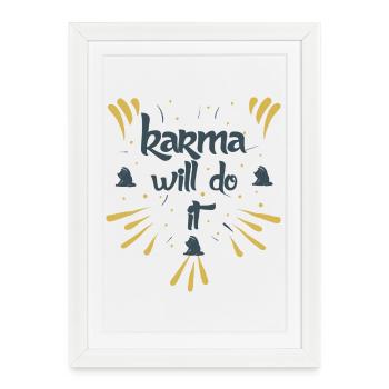 le karma le fera kontiki - Affiche encadrée (27 × 37 cm) - blanc - Devant